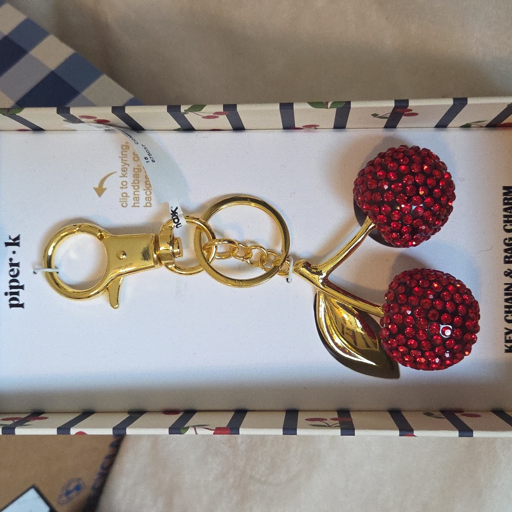 Piper Red Cherry Keychain and Bag Charm